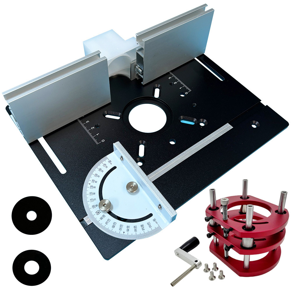 E-shop Frästisch-Einsatzplatte aus Aluminiumlegierung | Aniker Fräschablone für Fräse mit Doppelwinkel, Frästisch-Set für Holzbearbeitung, Verwendung