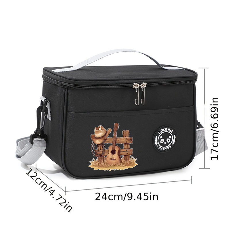 TEMU Women' Insulated Lunch Bag With Large -compatible -compatible Suitable For Work Picnic Lunch Tote, Large Capacity Zipper Closure Crossbody Strap