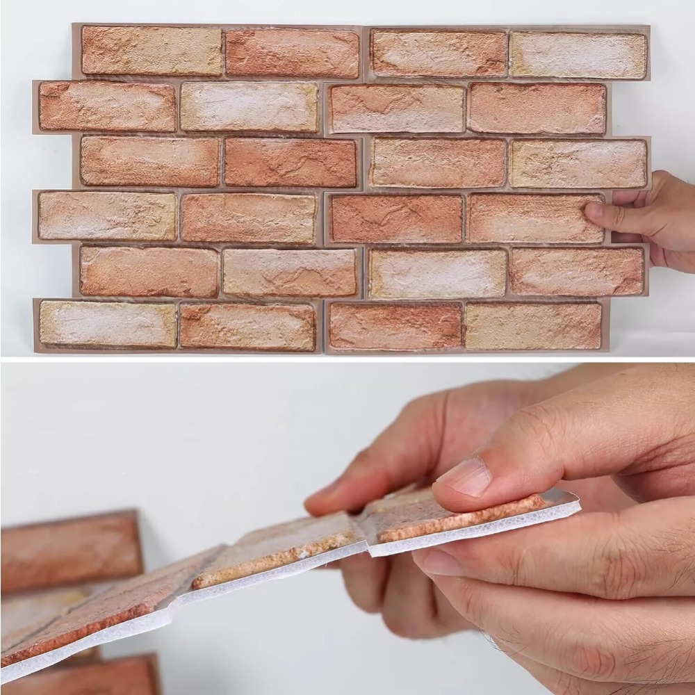 20pcs 3d Self-adhesive Wall Stickers - Stone Optic Wall Panels Brick Style