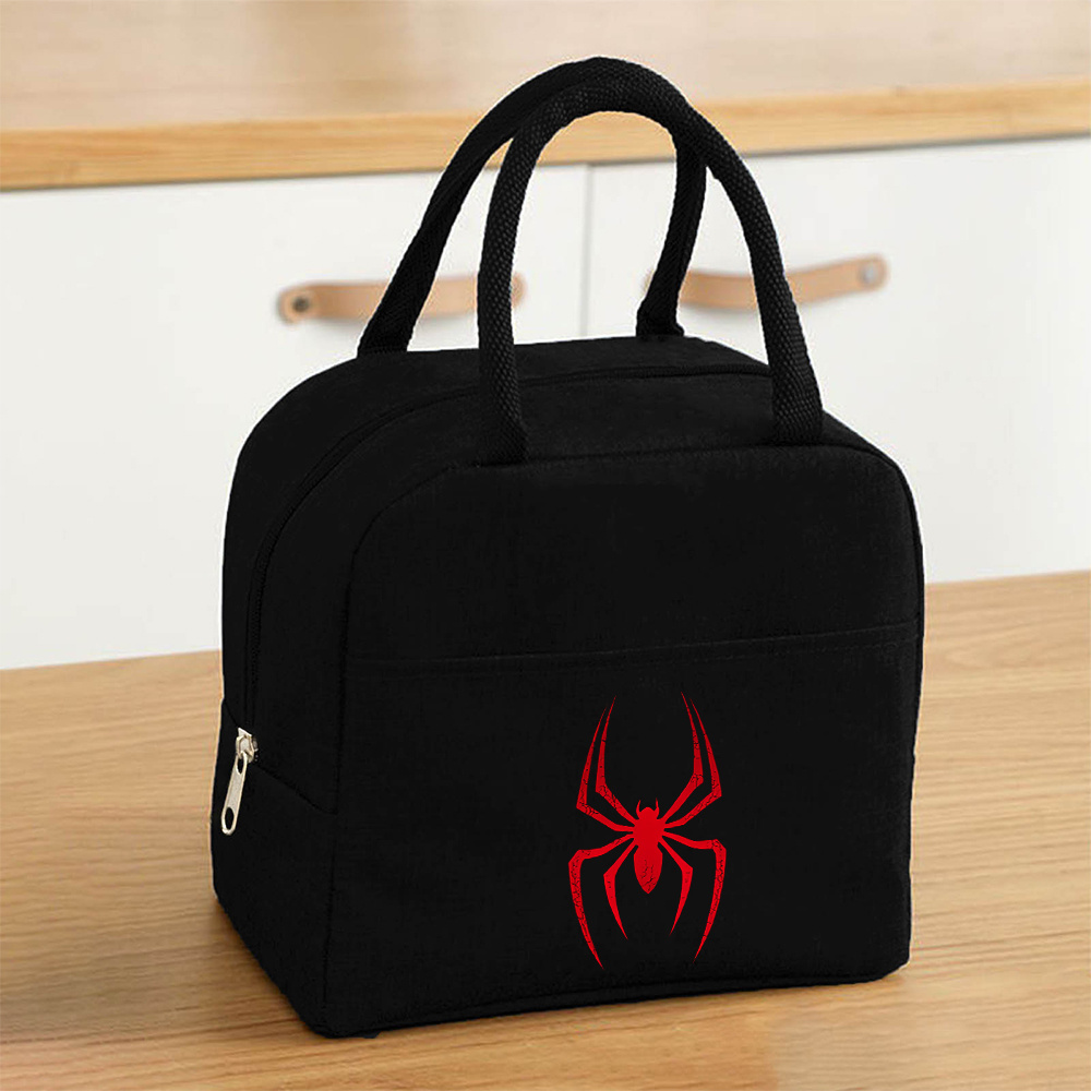 TEMU 1 Reusable Thermal Lunch Bag Featuring A Red Design, Suitable For Work, School, Or Picnics, And Safe For Non-food Contact