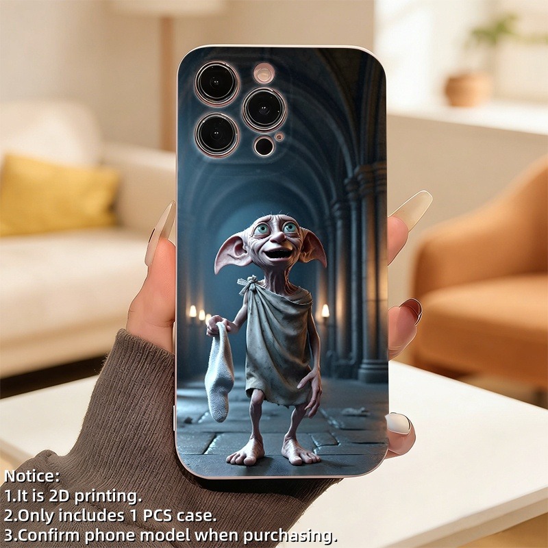 TEMU Phone Case - [2d Flat] Warner Official Authorization Harry Potter Dobby Holding Sock Phone Case Compatible With Iphone 18 17 16 15 14 13 12 11 8