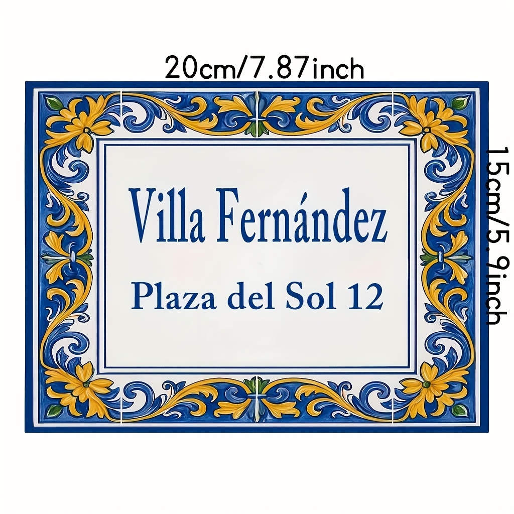TEMU 2d Flat, A 2d Flat Custom Acrylic Decorative Doorplate, , Custom Address Plaque, Outdoor Entrance Sign, Exterior Decoration, 2d Flat