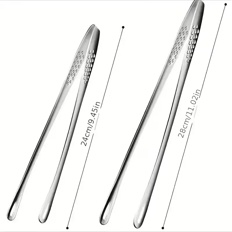 TEMU 2pcs Stainless Steel Multifunctional Bbq Tongs, Bread Tins And Ice Cube Tongs - Suitable For Grilling, Baking And Camping, Ideal For Restaurants