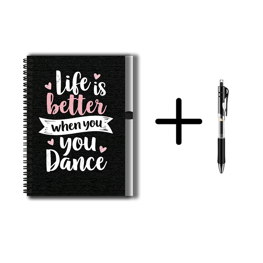TEMU A Stylish And Inspirational 2d Cover Spiral-bound Notebook Set, With " Better When " Printed On The Cover Along With Heart Decorations, Artistic