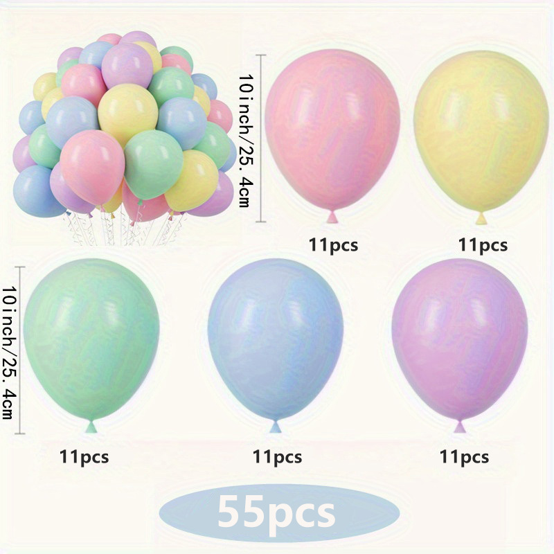 55pcs Colorful Latex Balloons | Ideal For Decorating Both Indoors And Outdoors, Suitable For Parties, Celebrations,…: retailer-supplied image