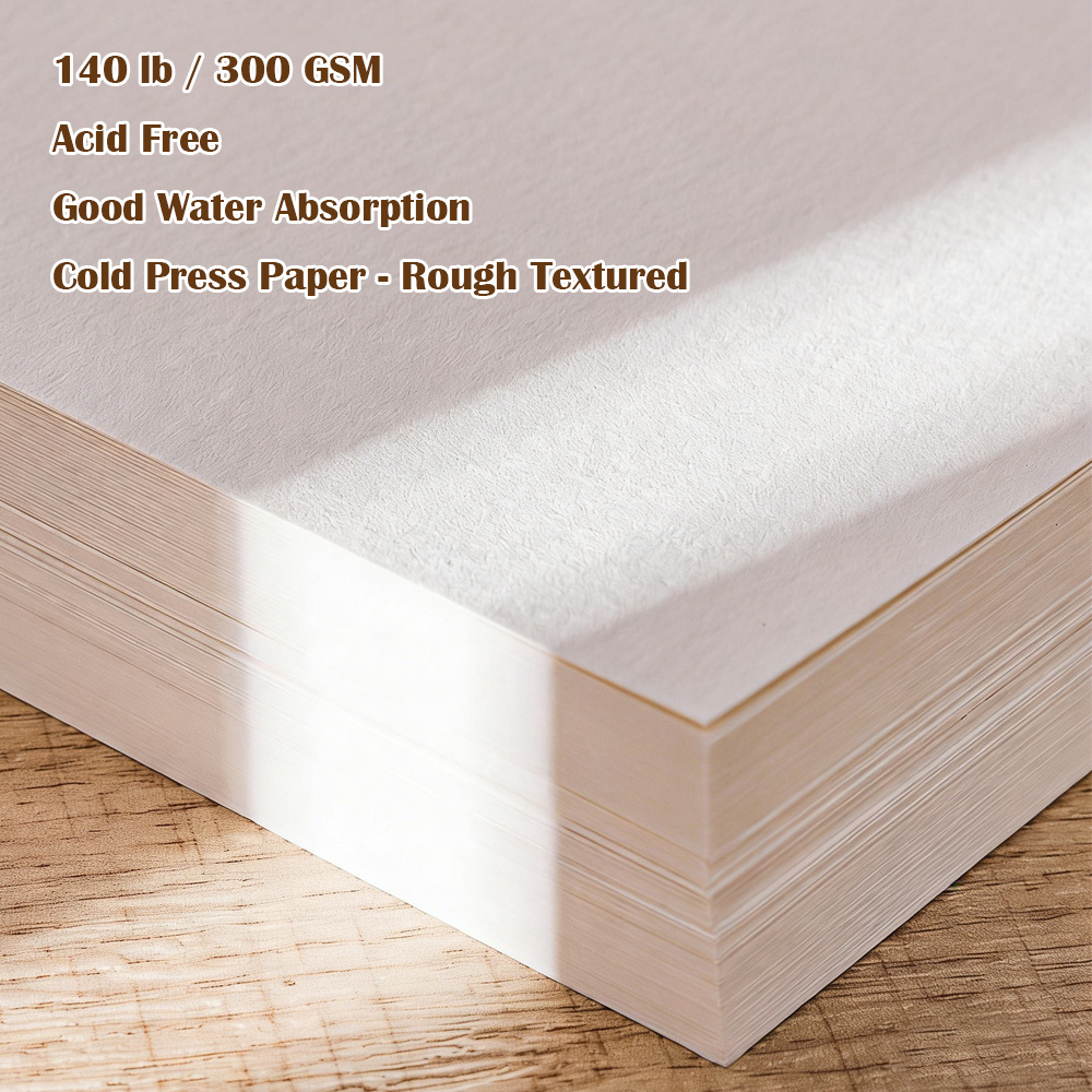 24/48pcs Heavyweight Watercolor Paper Set, 300GSM Cold Press