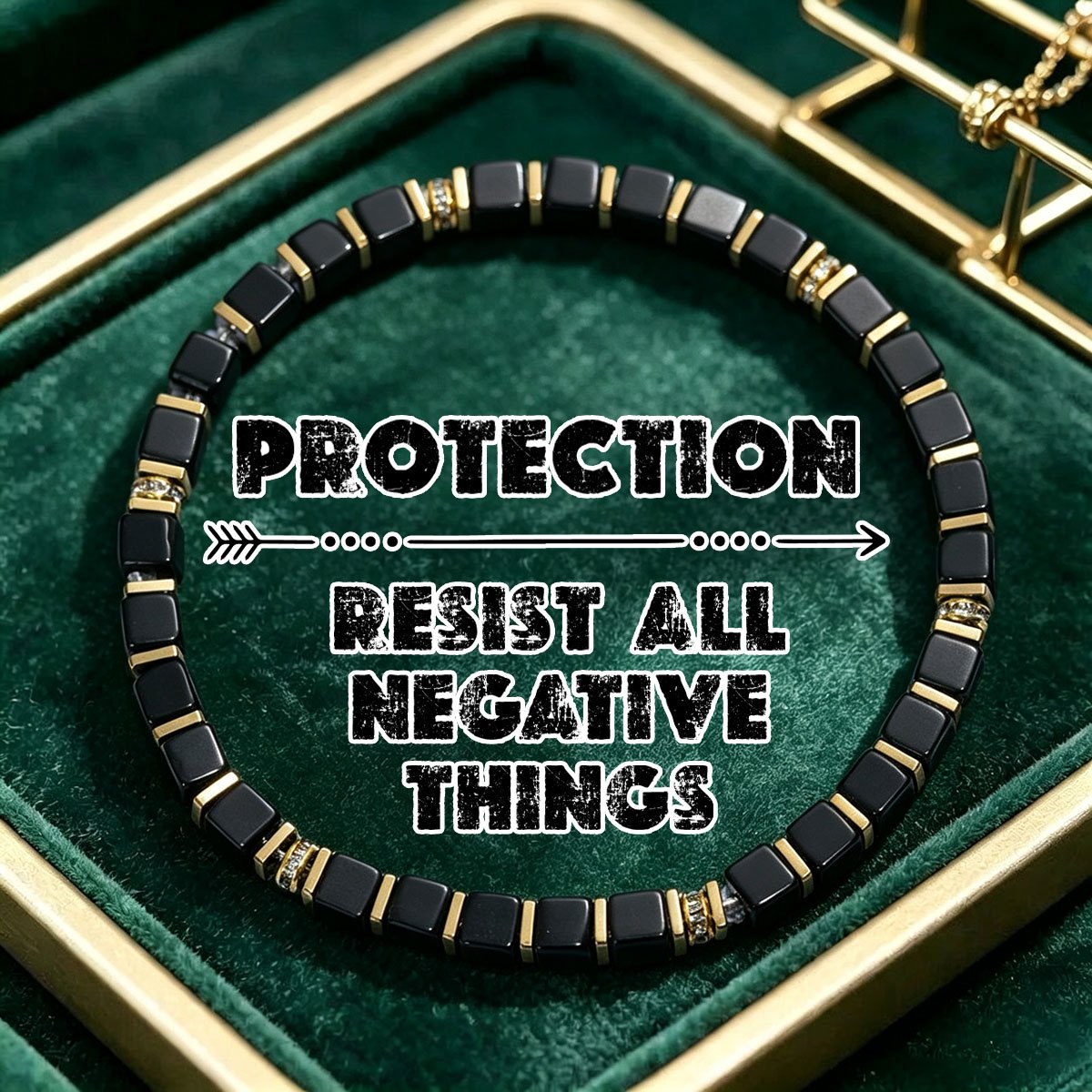 TEMU Vintage Onyx Bead Protection Bracelet, Resistant To All Negative Things, Suitable For Spiritual Jewelry Worn Daily, Handmade Natural Stone Anti