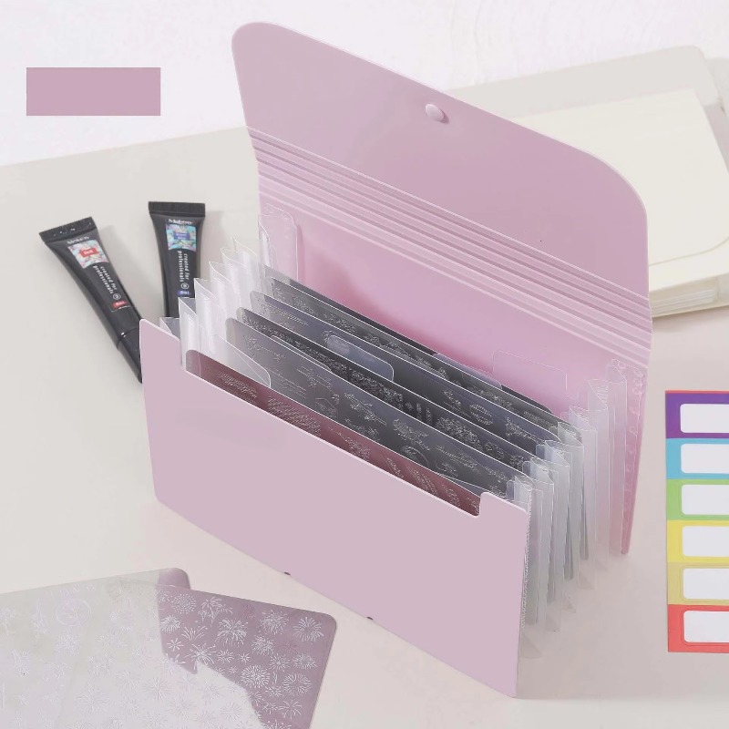 E-shop Aufbewahrungsbuch für Nagelstempelplatten, mit Aufbewahrung im Taschenstil, geeignet zum Sammeln von Aufklebern, Karten, Quittungen, Notizen,