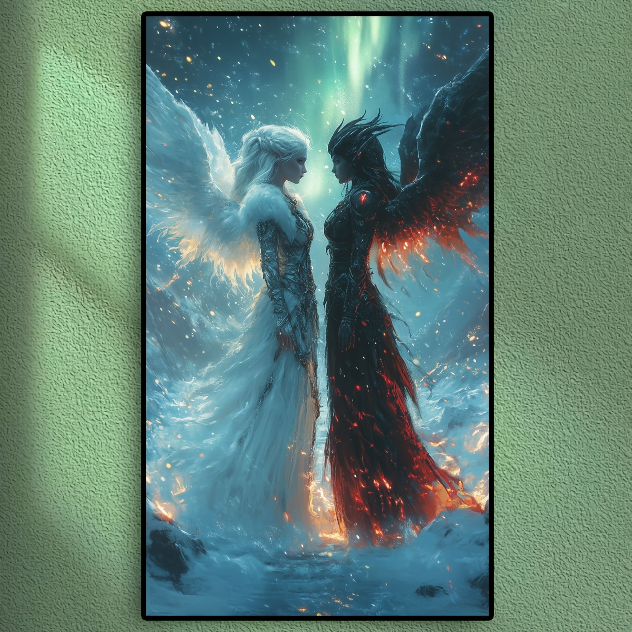 QQYRHN 5D Dämon und Engel Diamond Painting Kit für