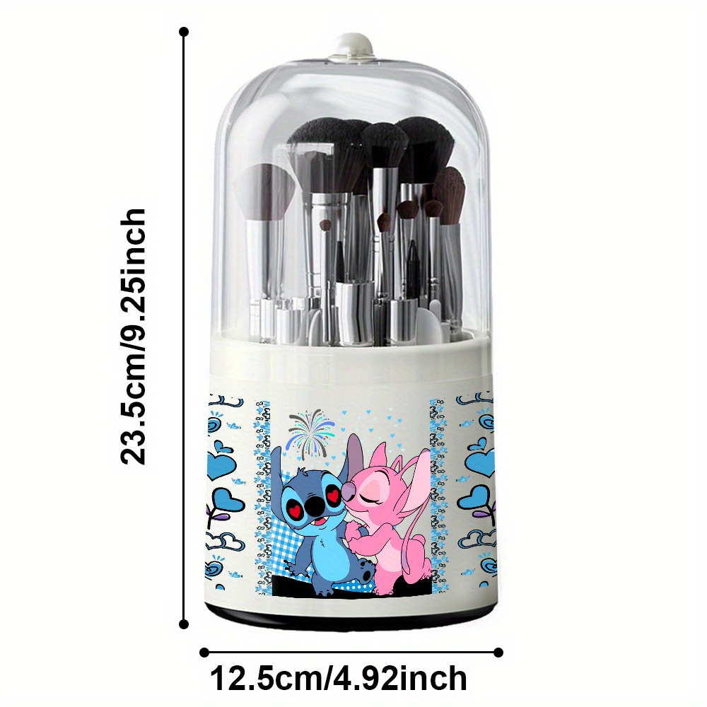 1pc     themed rotating makeup brush organizer large capacity plastic storage box with 360 degree rotation ideal for cosmetics stationery and desk organization holiday gift idea desk organization   design durable plastic   accessories Product details 2