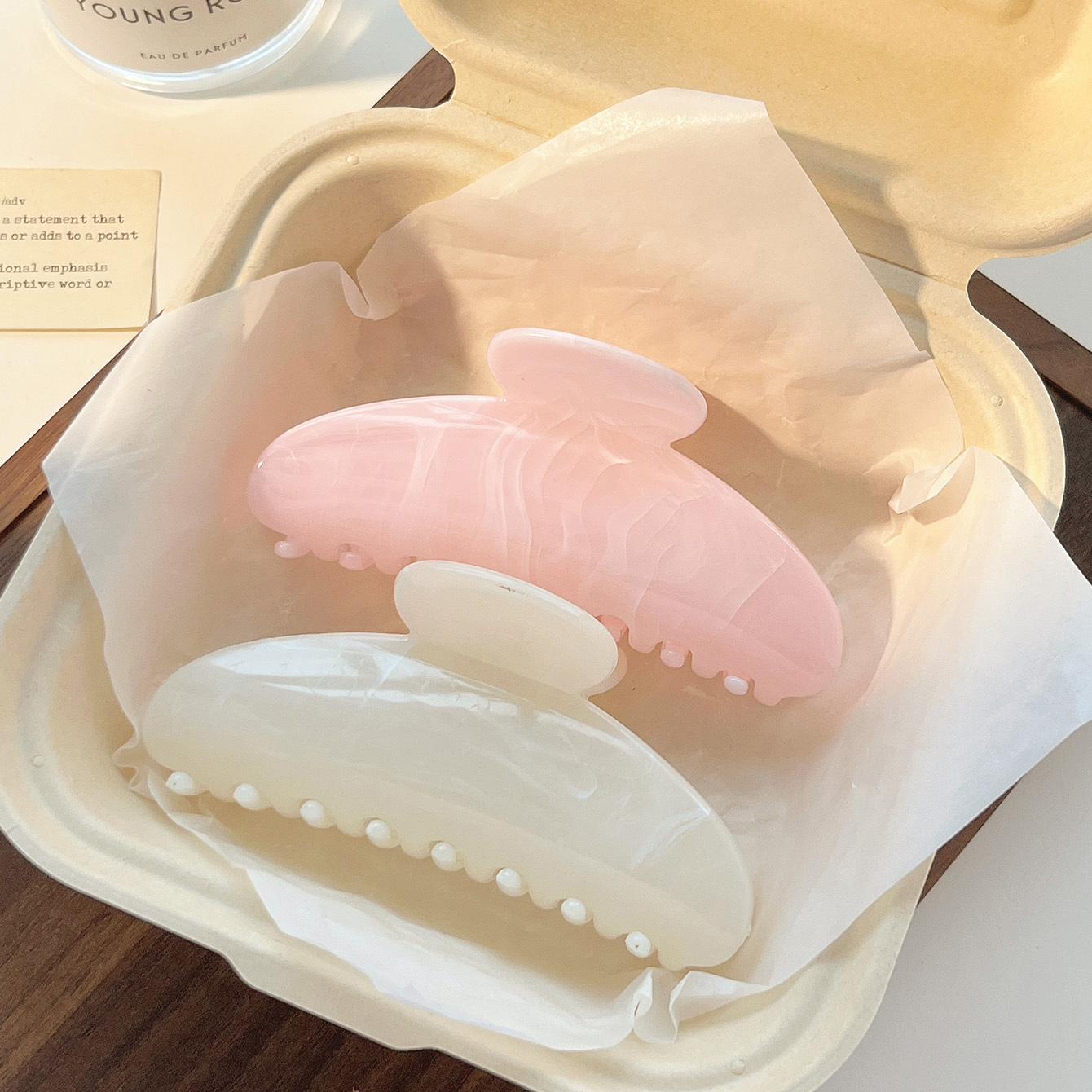 E-shop 2 Stück Jelly-Farben Haarspangen, Hawaii-Urlaubsstil Damen-Haarklammer mit Rückenhalterung, Vielseitiges High-End Frisurzubehör im Lazy