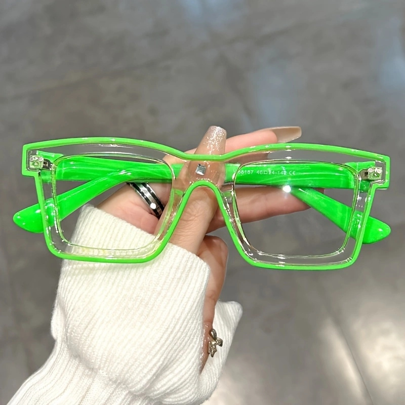 Stylish Rectangular With Clear Lenses, Cosplay & Computer Use Eyewear For Women And Men