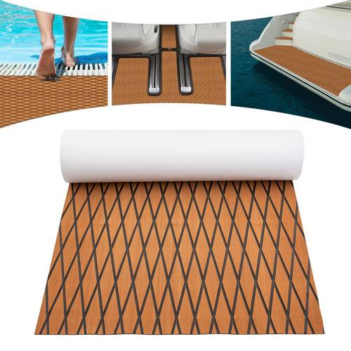 eva foam 239 x 89cm boat rug teak wood boat flooring mat diamond blocks marine decking yacht flooring mat non slip mat boat deck non slip rug outdoorgoodss great price