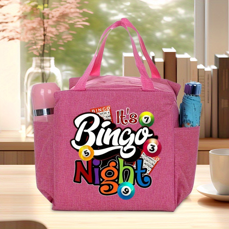 TEMU Sac fourre-tout isotherme compact à motif Bingo coloré et tendance - Facile à transporter et lavable, idéal pour et les - pour les enseignants