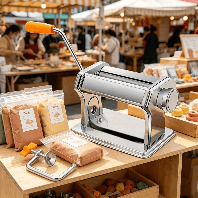Dough And Clay Press Machine, Solid Stainless Steel With Table Clamp, For Pottery Clay Sculpting And Noodle Rolling, Beginners Users, Labor-saving Manual Operation, Top Popular Household Tool