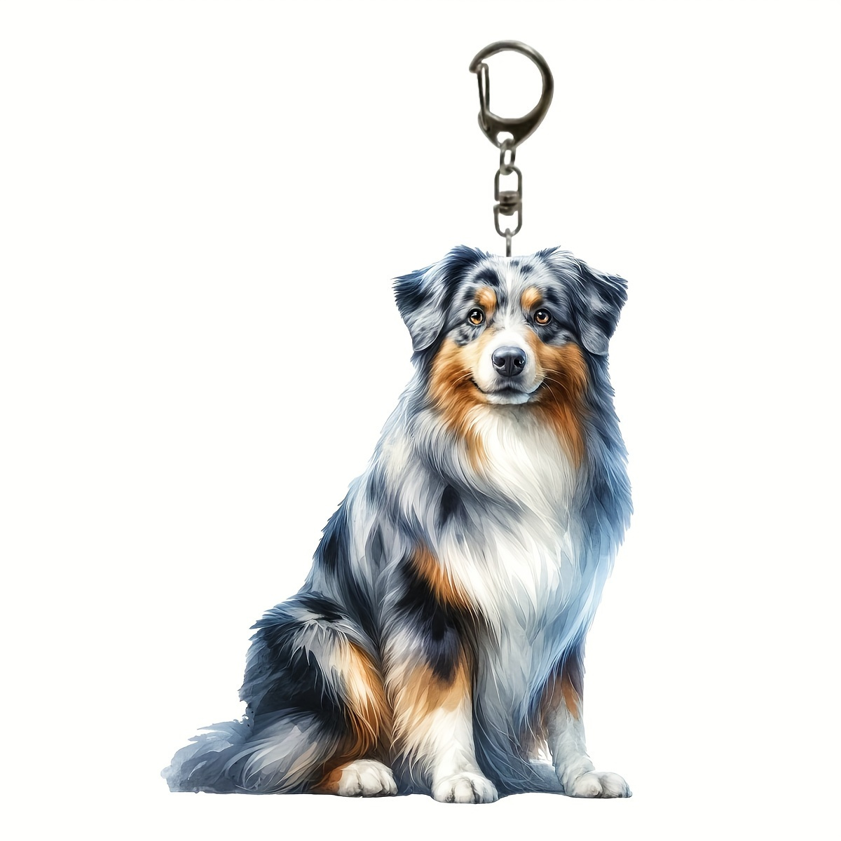 

1pc Dog Acrylic Keychain - 2d Design, Cute Accessory, Novelty Keyring For Keys And Bags