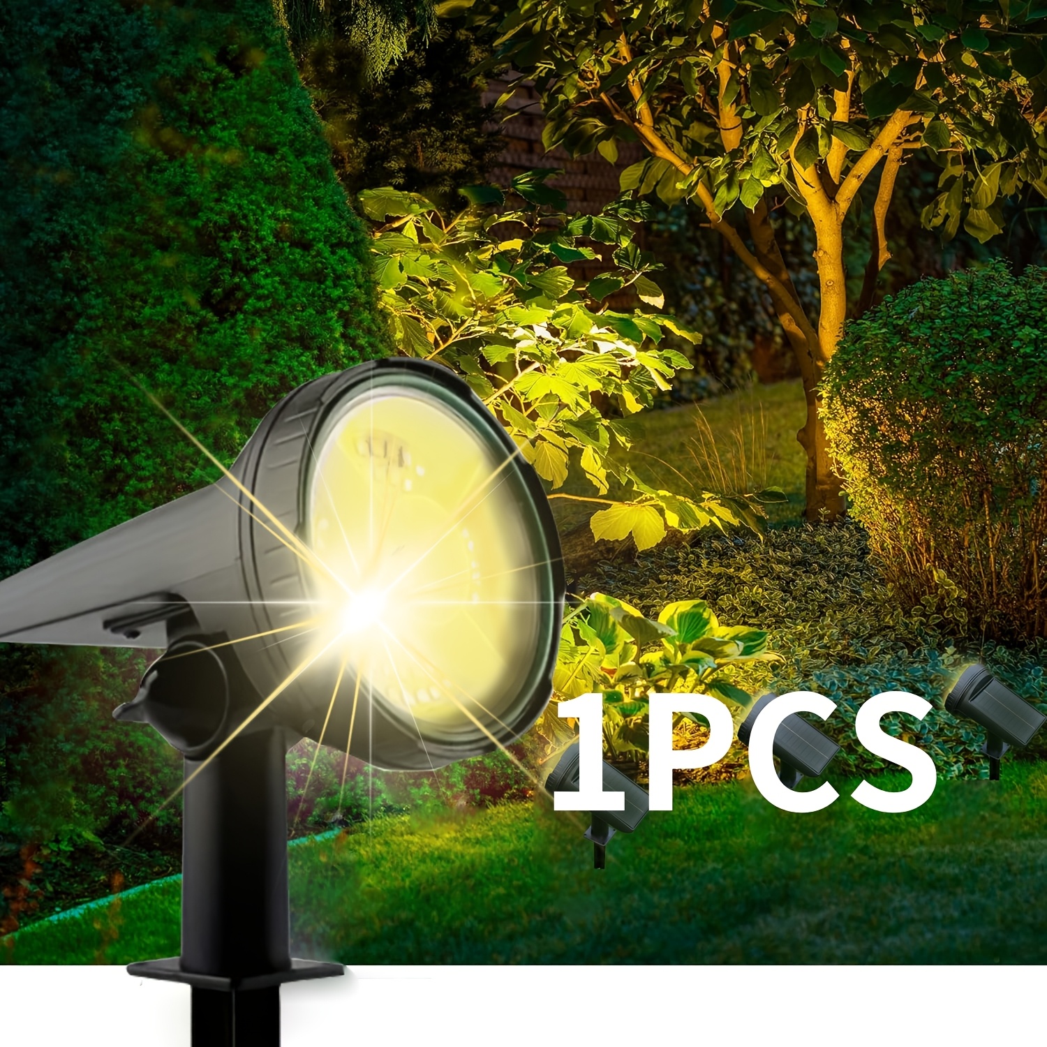 TEMU Solar Outdoor Spotlight, 55 Leds With 3 , Christmas Decoration Landscape Lighting, Solar Pathway Light- Suitable For Garden Holiday Decoration,