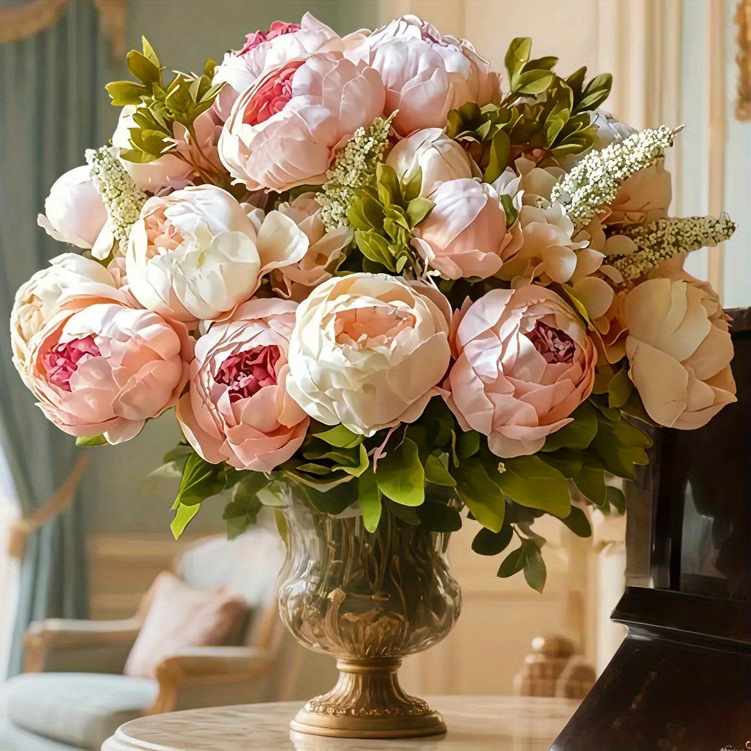 26 branches of lifelike   colored peony bouquet realistic home and event decoration for easter valentines day mothers day and festive floral arrangements premium indoor and outdoor weddings valentines gifts