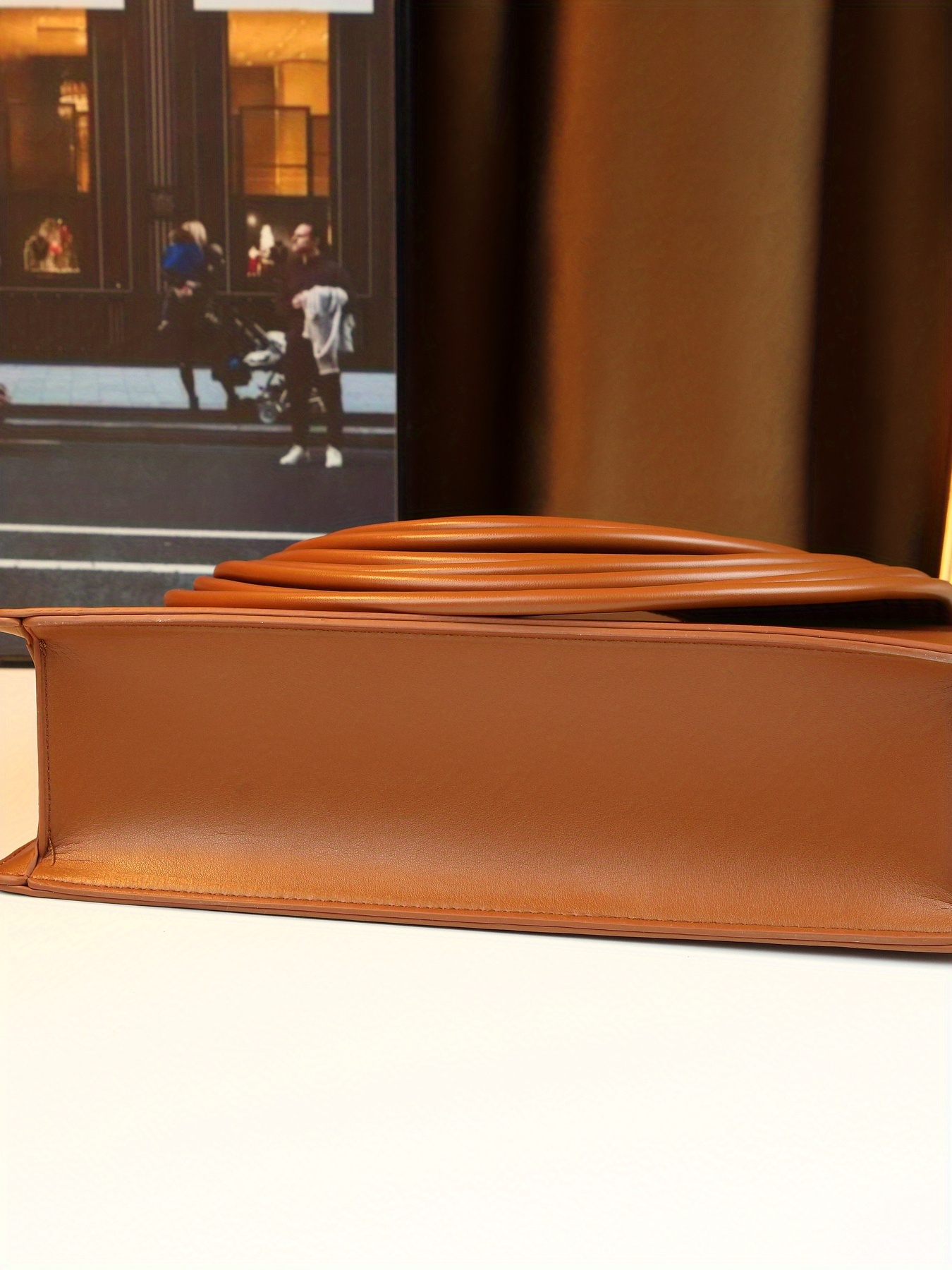 Stylish Solid Color Line Design Handheld Small Square Evening Bag for Women