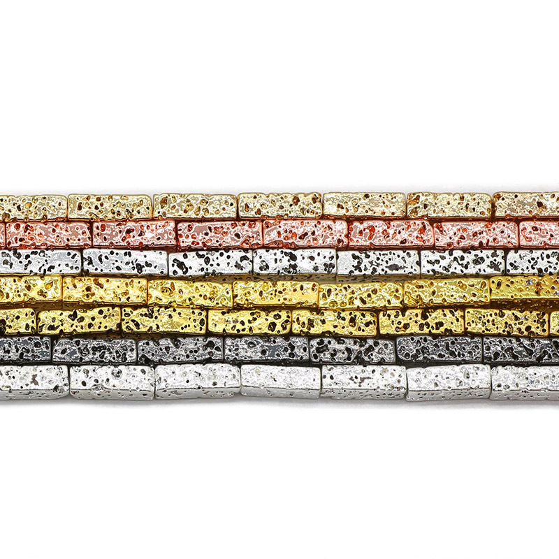 27pcs Sparkly Multicolor Rectangular Stone Spacer Beads