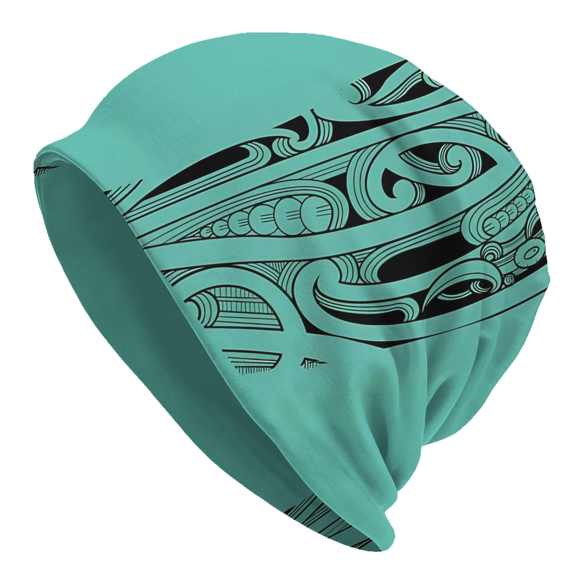 TEMU Maori Print Beanies For & - Lightweight Retro Maori Tribal Hat With Cultural Patterns, Unisex Suitable For Outdoor Sports, Hip Hop Style, Casual