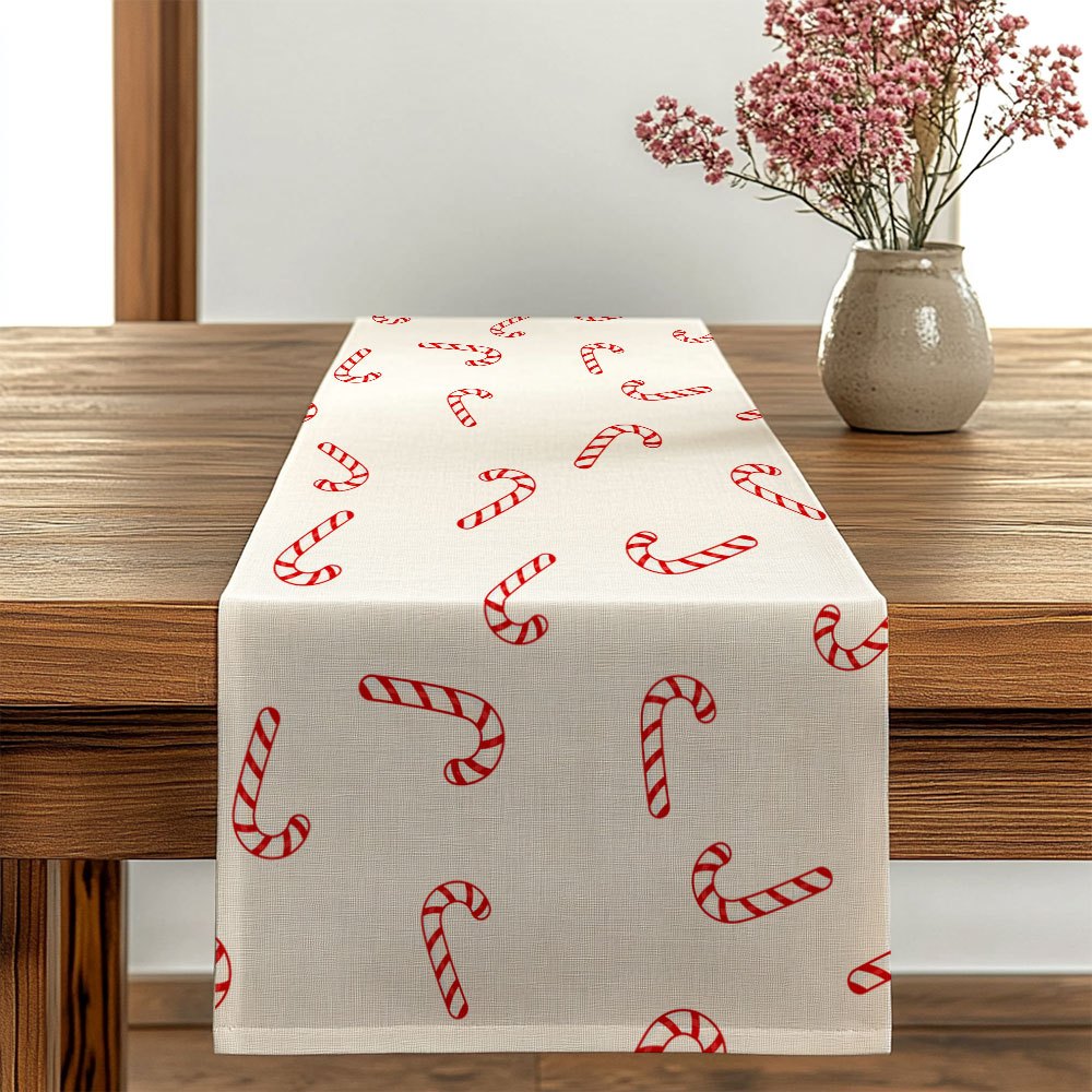 julgodisstavsmönster bordslöpare vit med röd vitt - Temu Sweden