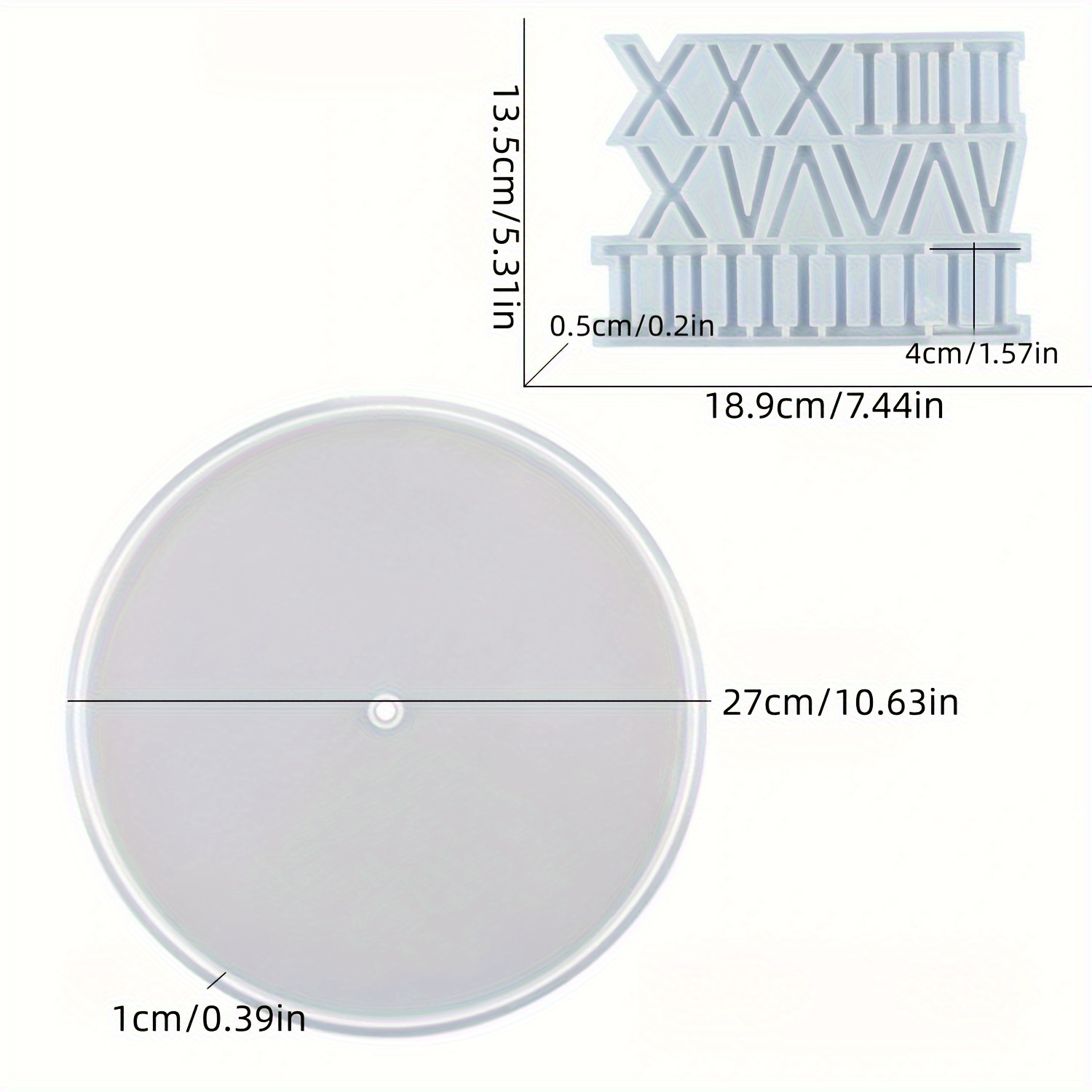 Image of 2pcs Large Round Clock Silicone Mold Kit With Roman For Epoxy Resin Casting Wall Decor Home Crafts Jewelry