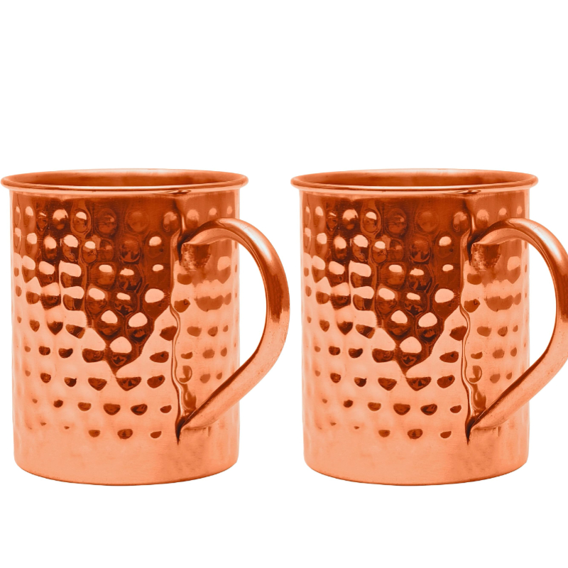 Copper-colored Mules Copper-colored Mug Cup Interior Perfect For Health Benefits And Moscow Mule - Hand End - Real Sturdy Handle - Large Capacity