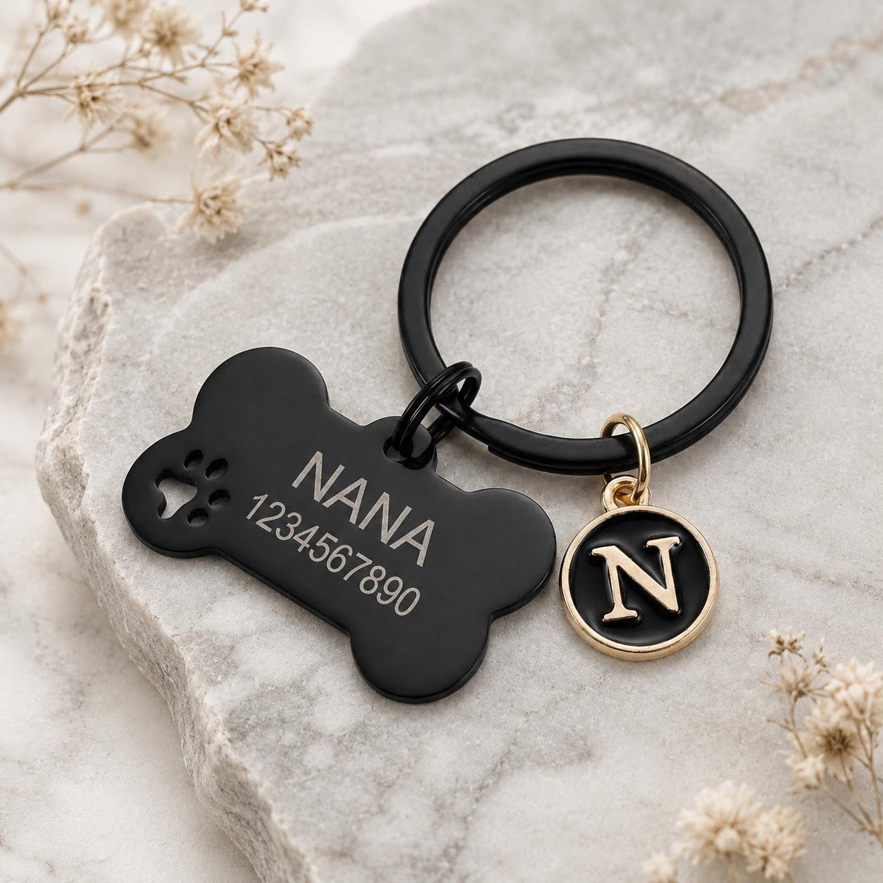 TEMU [customized]1pcs Custom Pet Anti-lost Tag, Dog Id Tag With Letter Pendant(), Laser-engraved Name And Phone Number, Pendant Accessory, Cat Collar