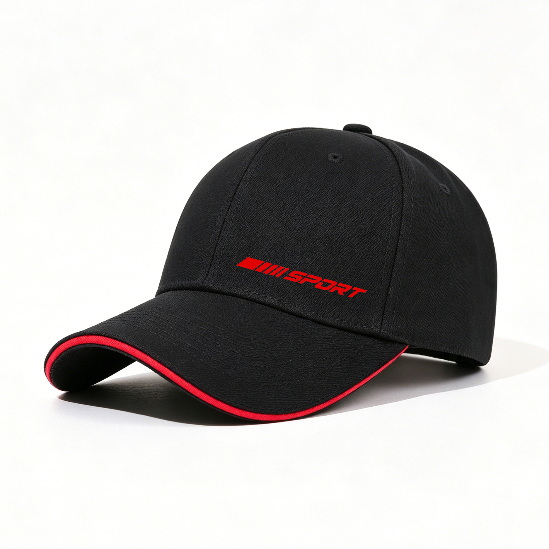 TEMU Sportieve baseballpet voor heren en dames, klassieke lichtgewicht dad hat, verstelbare zonnehoed voor buiten, hardlopen, met rode sportprint