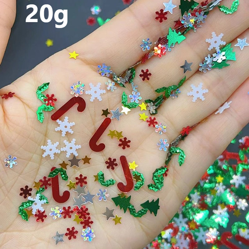 TEMU Colored Christmas Confetti Sequins 20g - Perfect For Making Jewelry, Clothing, And Holiday Decorations
