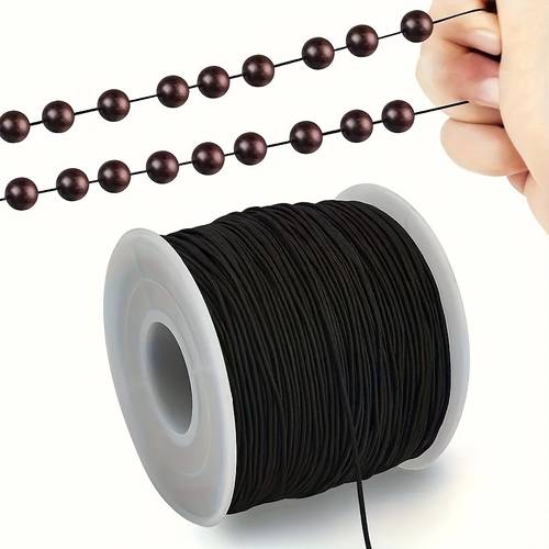 thick heavy duty elastic string for jewelry making long black white stretch cord beading supplies necklace and bracelet crafting durable flexible wire like for crafts no sew knotting elastic string for bracelets