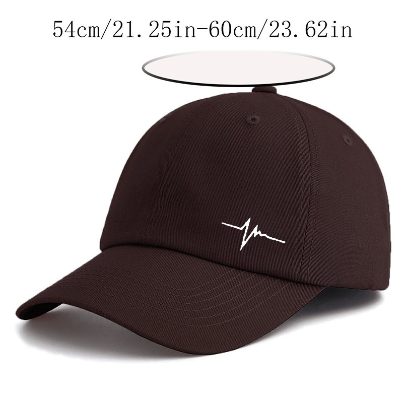 1pc Heartbeat Printed Baseball Cap, Classic Fashion Soft Sweatband Adjustable Size Lightweight Multi-Functional Classic Hat, Perfect Gift for Outdoor Sports Daily Wear Parties And Vacations for Family And Friends