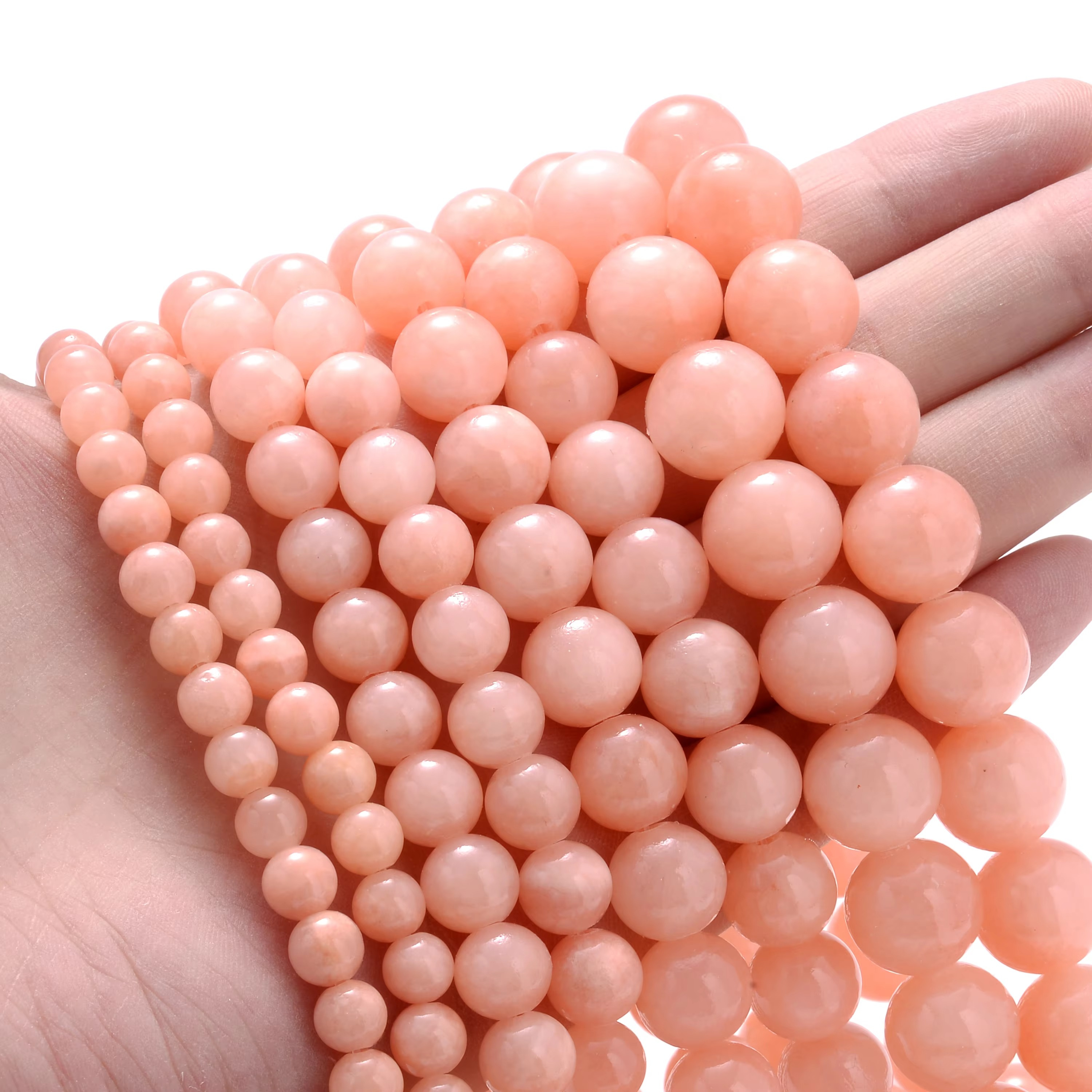TEMU Perles d'espacement en de chalcedoine pour la fabrication de bijoux, bracelets et , ajouts de 6/8/10/12 mm