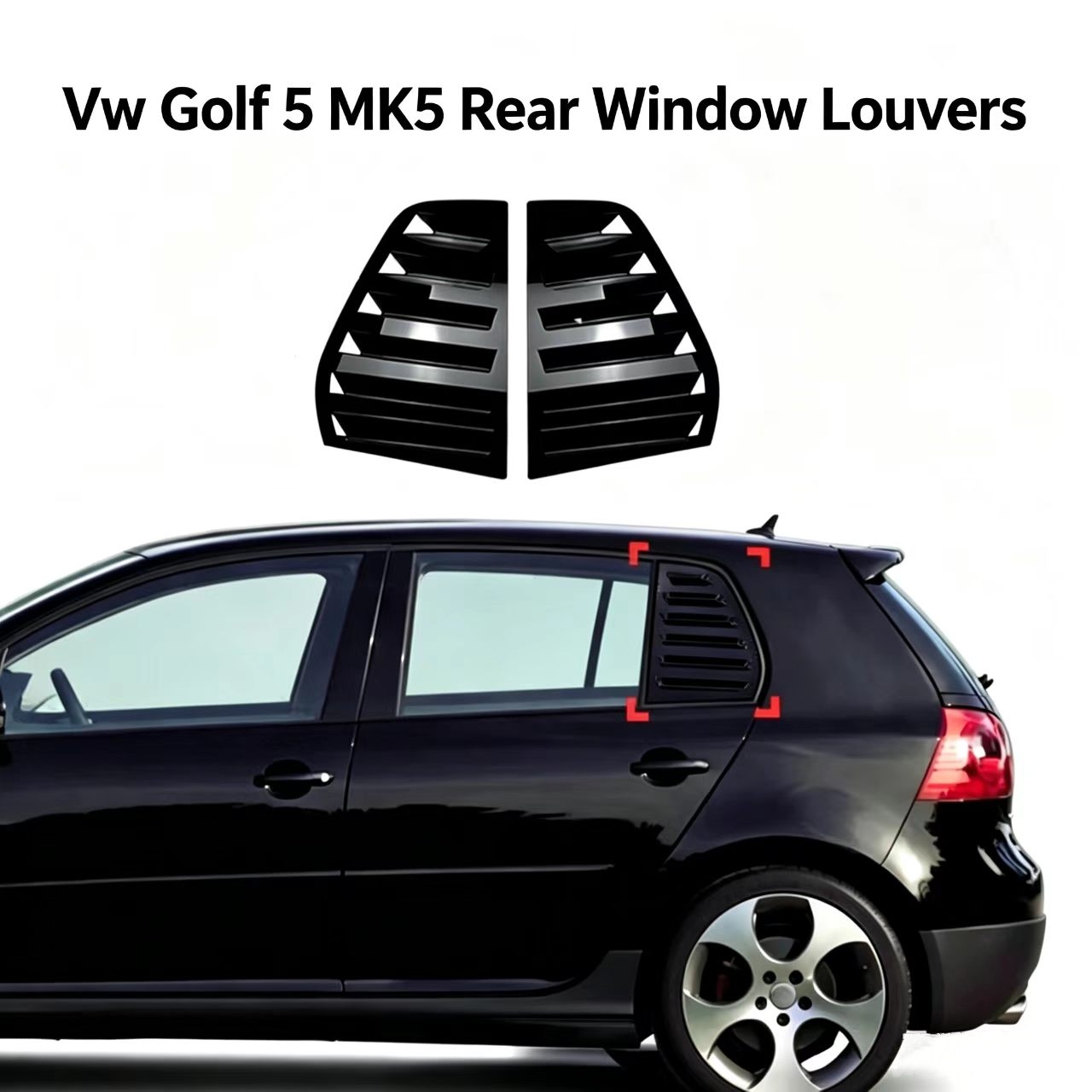 TEMU For Vw Golf 5 Mk5 Car Rear Window Shutter Cover Trim Window Louver Side Vent Abs Trim Auto Additions