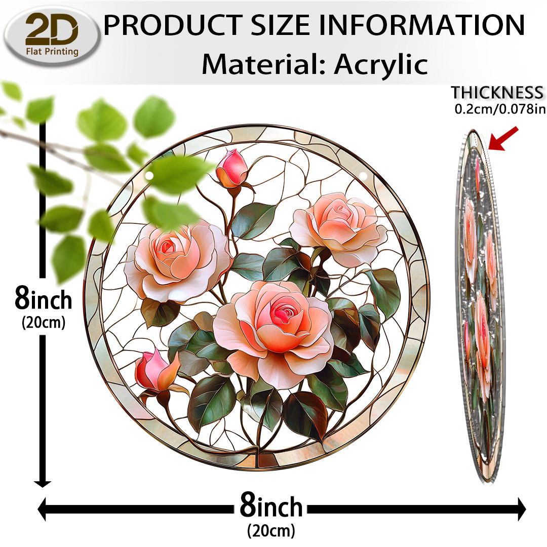 TEMU 2d Flat, Suitable For All , 2d Flat Surface, 2d Flat Printing, 1pc, Sun Catcher, Gardening Light-gathering Ornament 8 Inches × 8 Inches, Acrylic