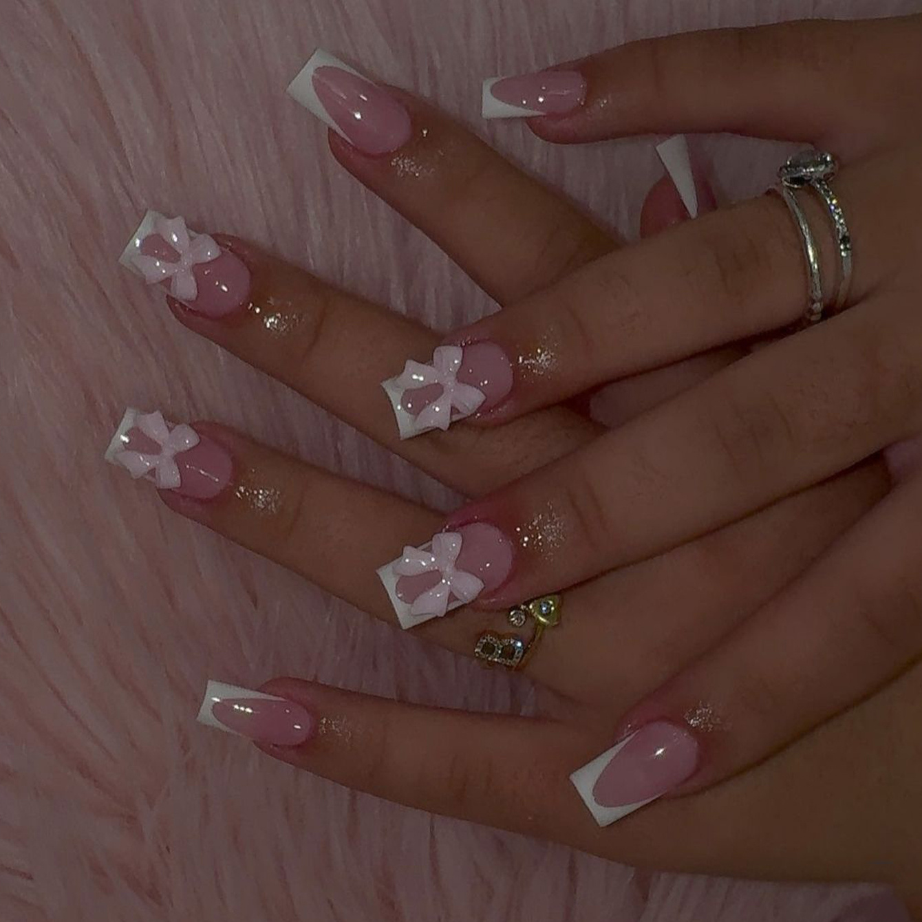 24 Stück Press On Nails Mit Strass - Kurze Nägel Zum Aufkleben