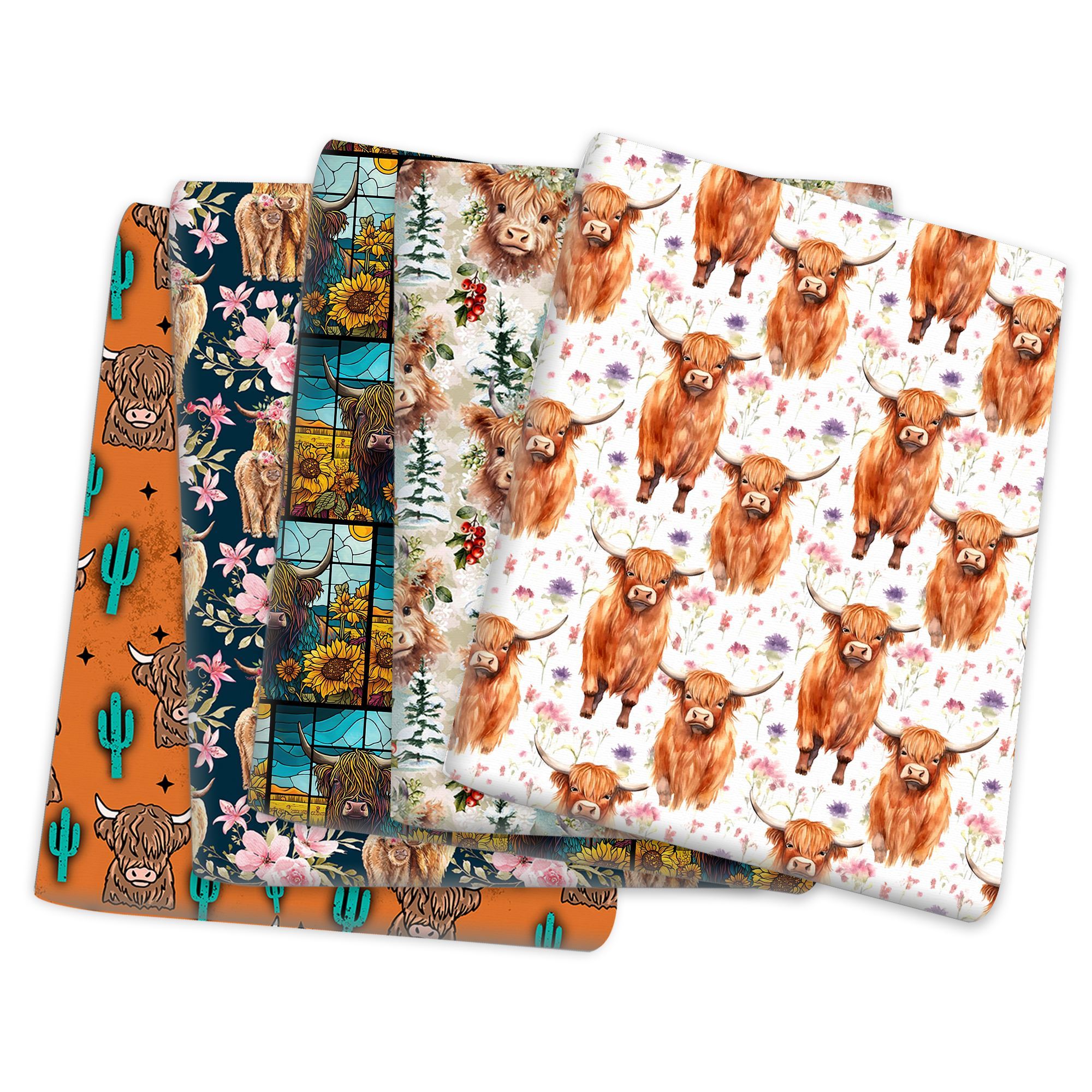 

1pc Highland Cow Print Polyester Fabric, 19.68x17.71in, Precut For Stitching & Quilting, Hand Wash Only, Diy Craft & Sewing Material With Vibrant Floral & For Enthusiasts, Fabric For Quilting