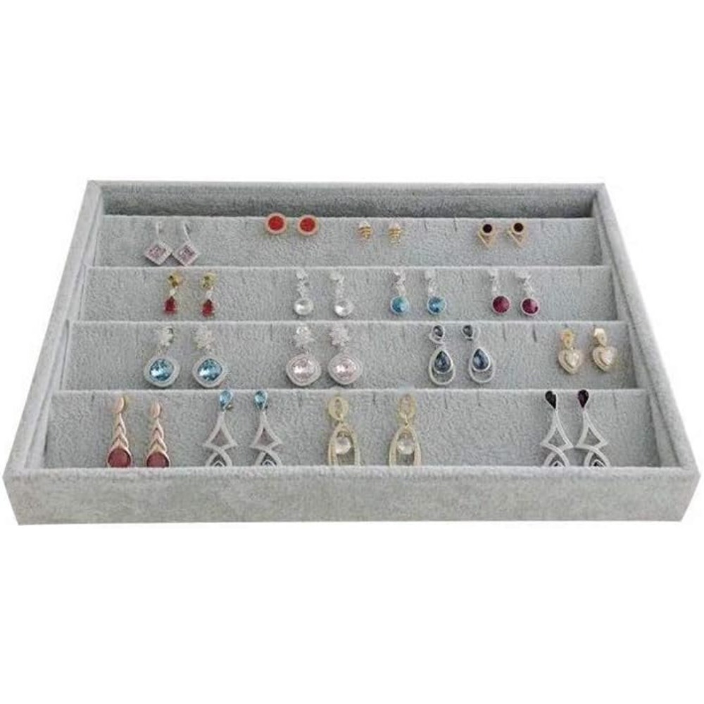 2pcs Jewelry Earring Tray Set, Stackable Organizer