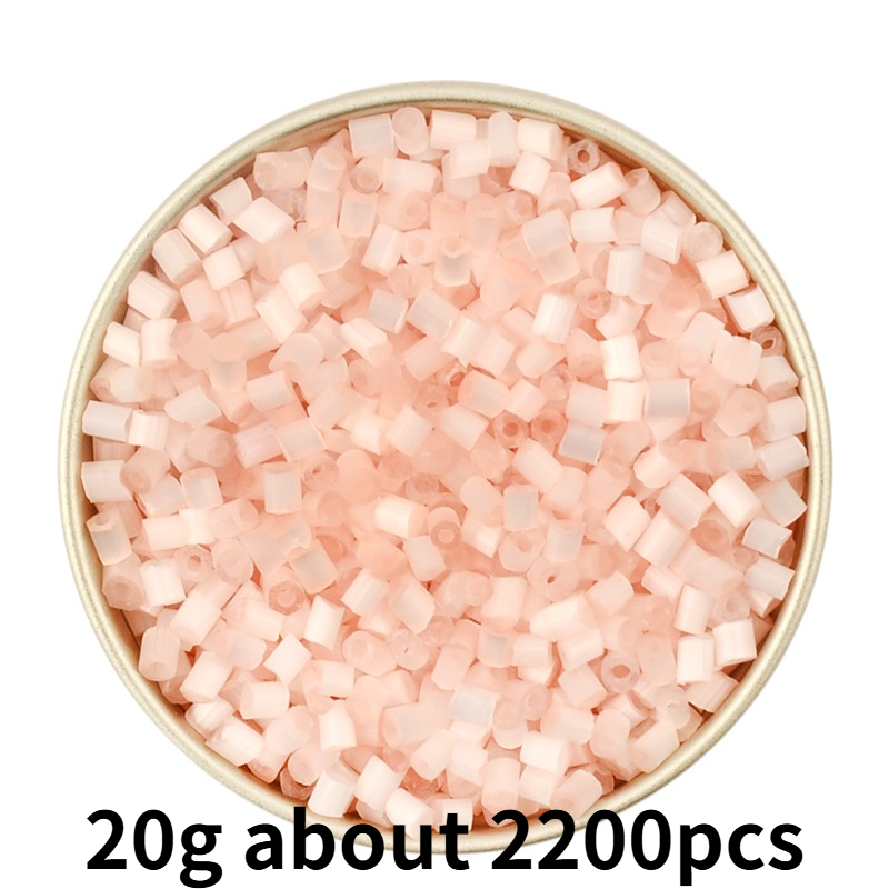 2200pcs 2mm Matte Frosted Mini Glass Tube Beads
