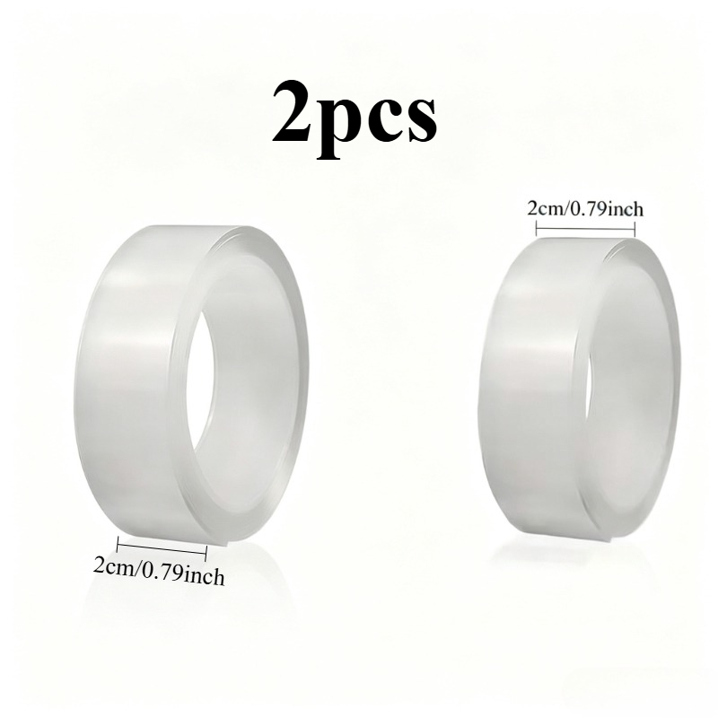 TEMU 2 Rolls Super Strong Adhesive Double-sided Tape - Transparent High- Adhesive, Washable And Reusable, Suitable For Plastic, Wood, Glass, Metal