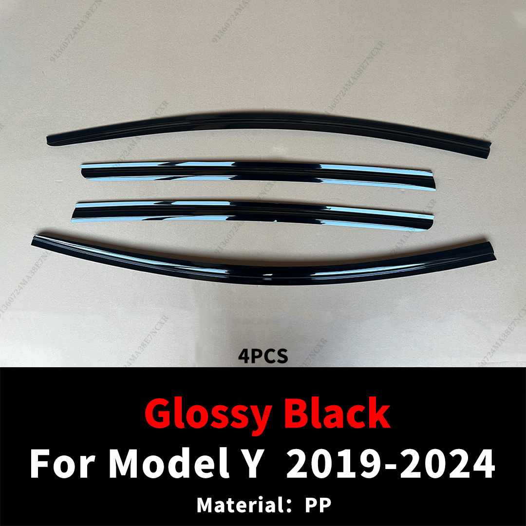 TEMU 4pcs Sport Wind Deflector Rain Guard Brow For For 2019-2024 Window Visors Shade Tuning Accessories