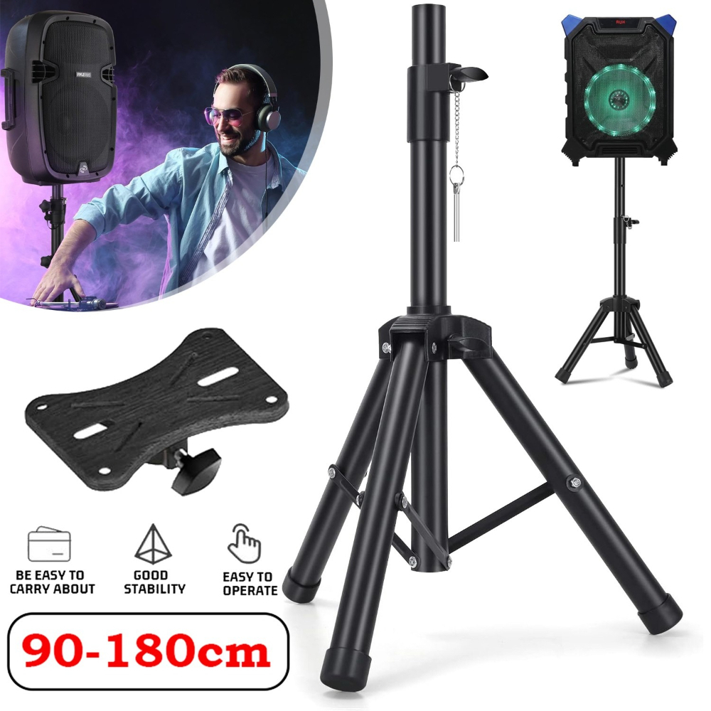 Image of 1 Set Of 90-180cm Adjustable Stands Height-adjustable Speaker Stands, Multifunctional Floor-standing Telescopic Floodlight And Projector Stands Speaker Stands Speaker Tripods