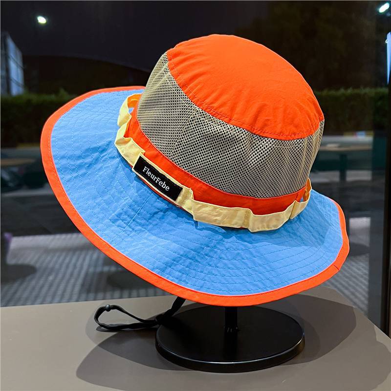 TEMU Dopamine Colorblock Bucket Hat For Men And Women, Summer Mesh Breathable Sun Hat, Outdoor Quick-dry Camping And Mountaineering Hat