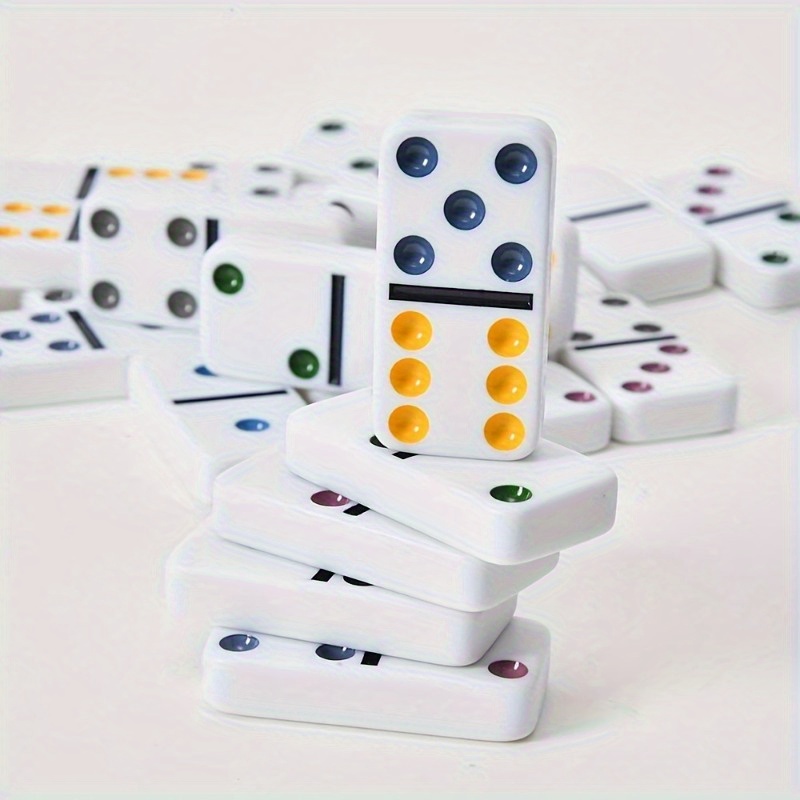 28pcs Domino Set with Drawstring Storage Bag - Compact Travel Game for Adults (Perfect for Parties & Camping)