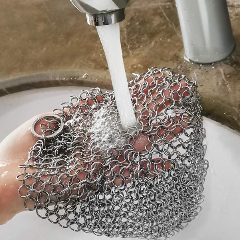 TEMU Steel Kitchen Pot Scrubber Set, Heavy-duty Pot Cleaning Mesh, Suitable For Frying Pans, Baking Pans, And Grills. Removes Food Without Stripping