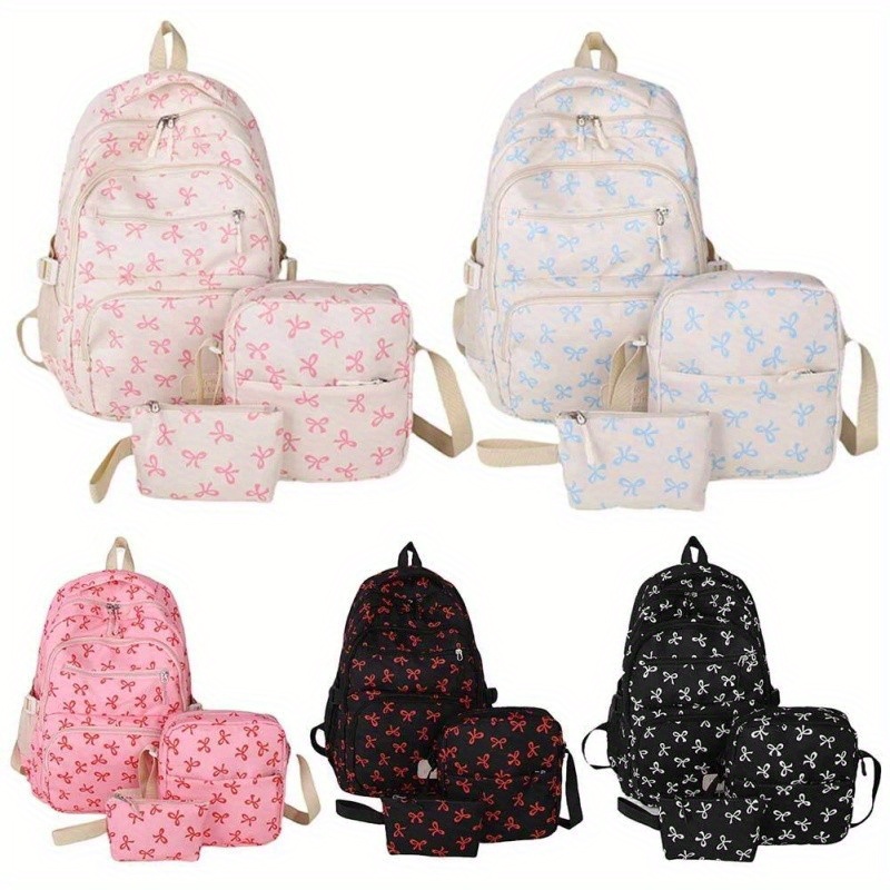 bow backpack women aesthetic nylon rucksack cute - Temu display picture 3