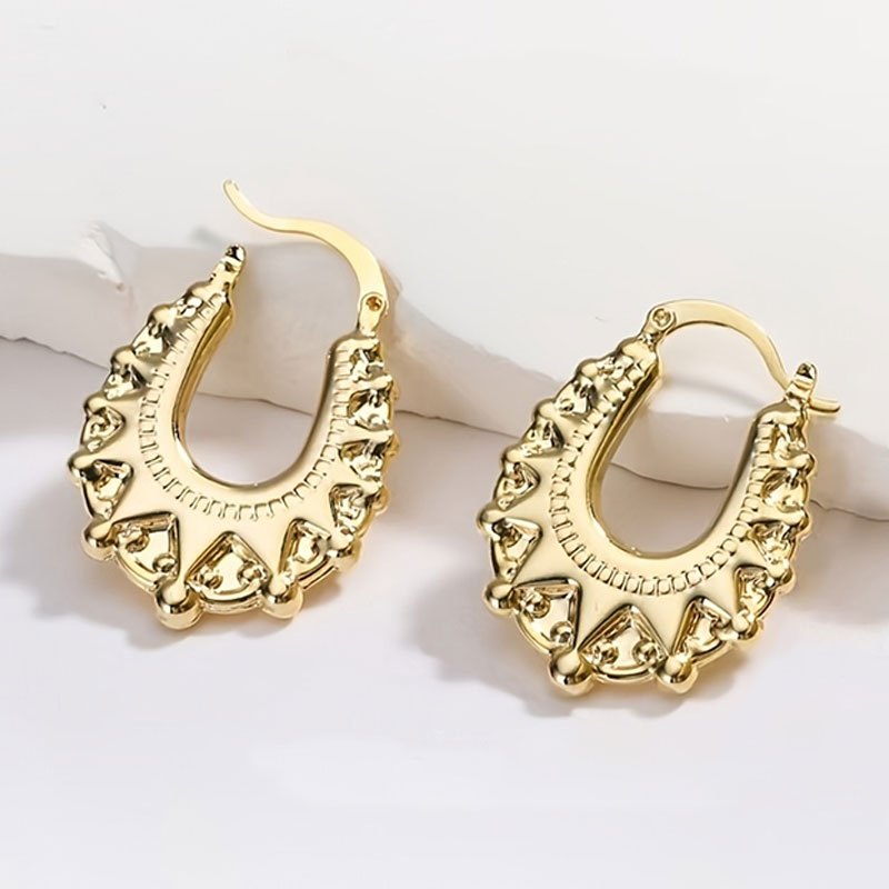 TEMU 1 Pair Fashion Hoop Earrings For Women Daily Casual Party Huggie Earrings Jewelry