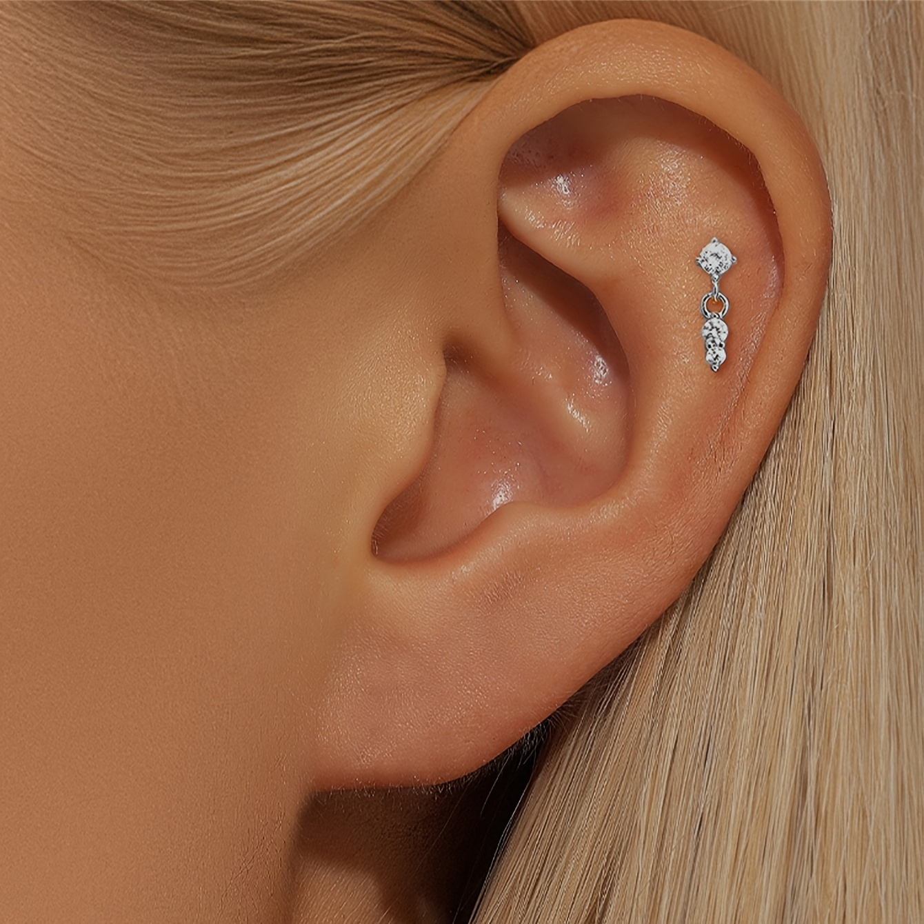 Image of Luxury 925 Sterling Silvery 0.55g 1pc Stud Earring - Minimalist Fine Jewelry For Women - Party Bridal