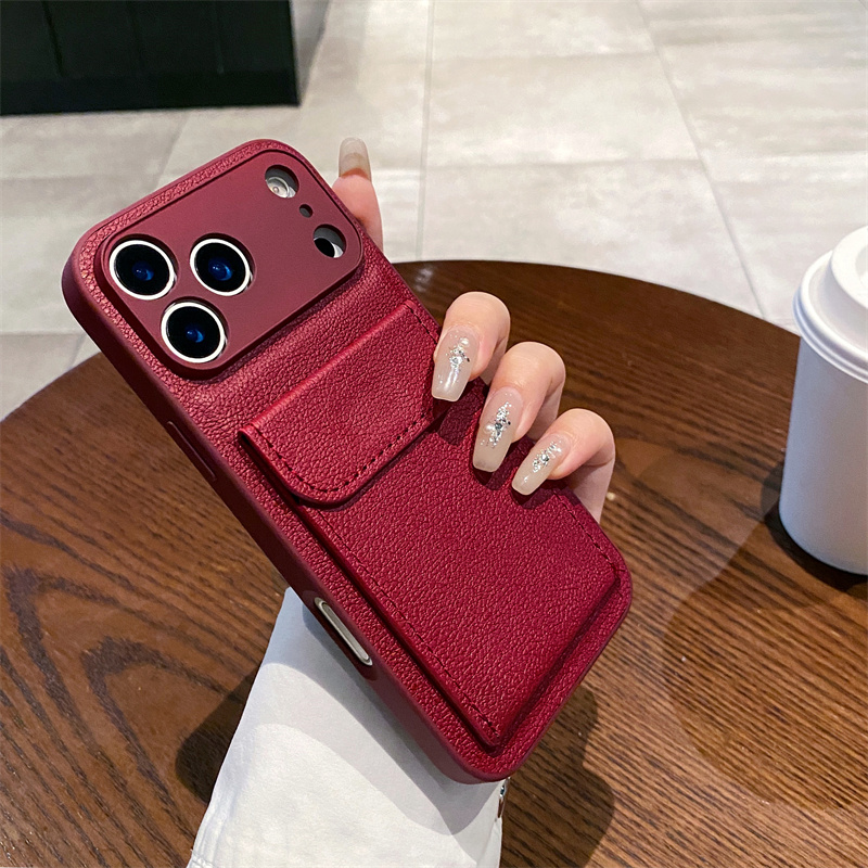 TEMU Phone Case - A Stylish And Easy Leather Card Holder Designed For For Iphone, Featuring A Protective Case That Prevents Falls